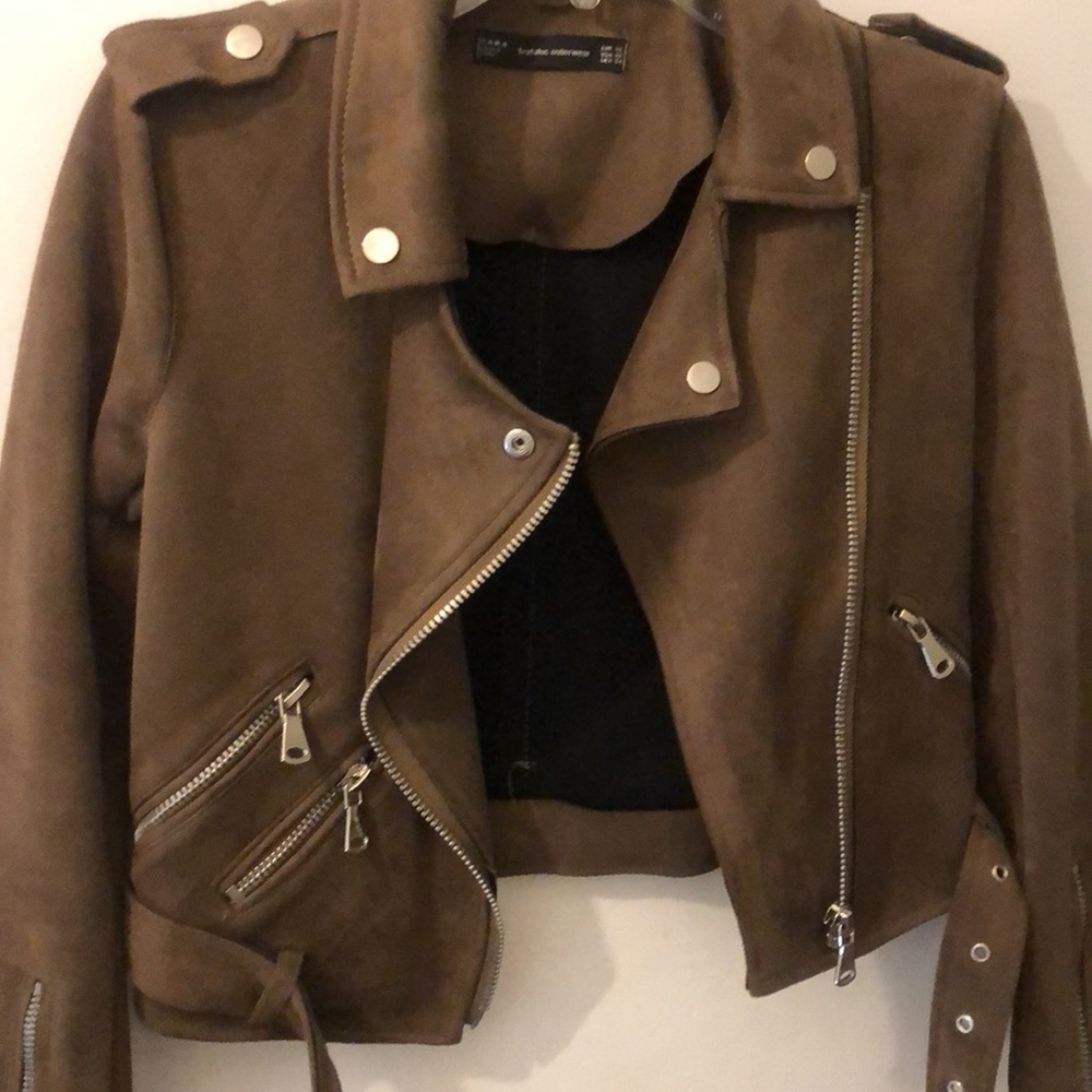 Faux Suede Moto Jacket